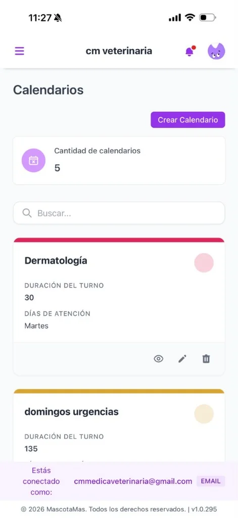 Calendario en celular
