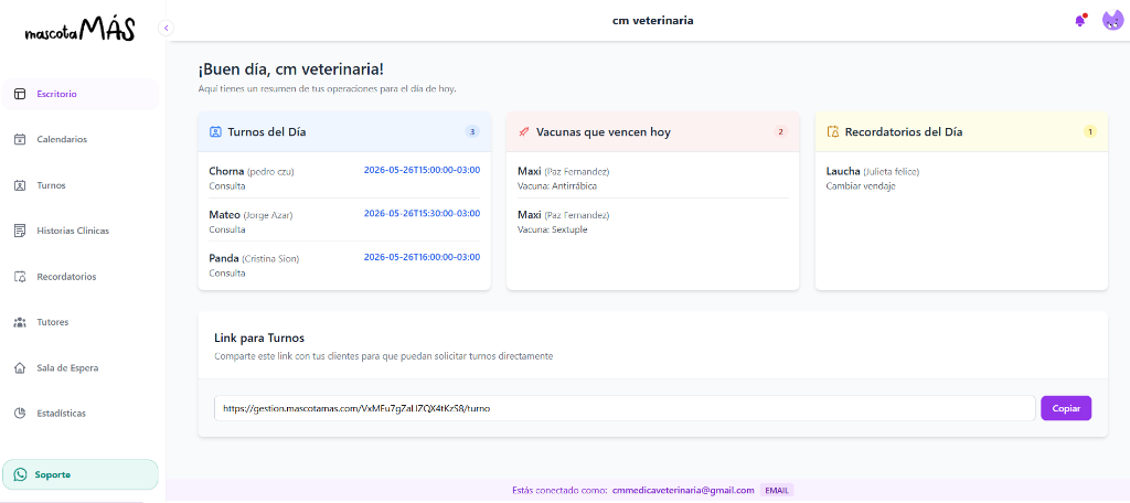 Escritorio de control en laptop