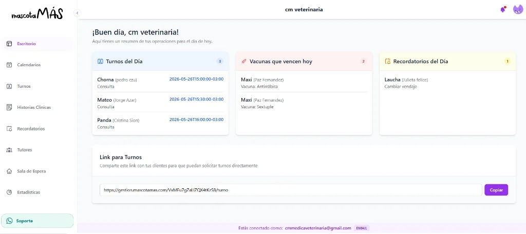 Escritorio de control en laptop